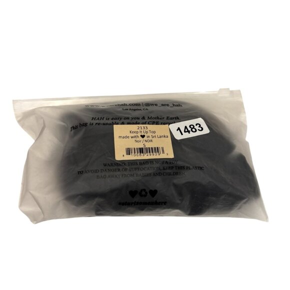 We are HAH X Free people Keep it up Top Black Noir Back Tie Size Small - Picture 4 of 5